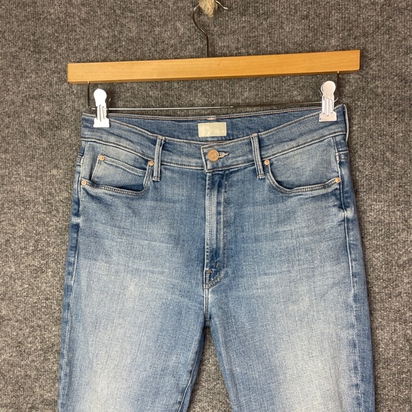 MOTHER $248 Denim Jeans The Stunner Zip Ankle Step Fray Raw Hem Light Wash 30 - Picture 4 of 12